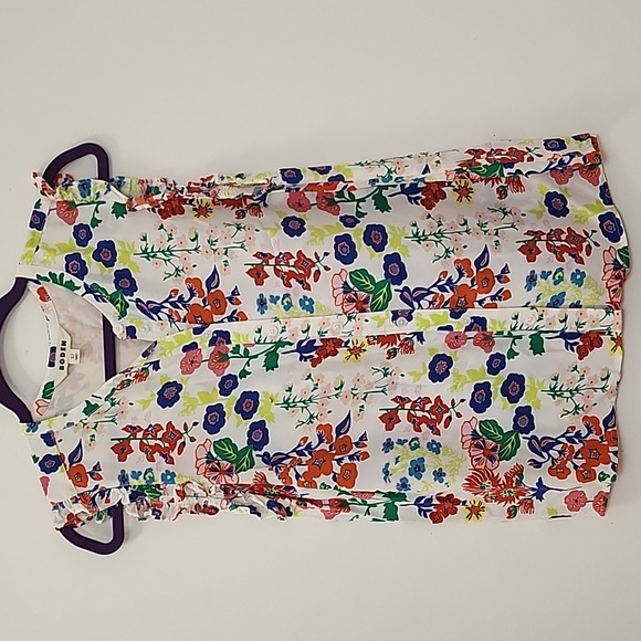 Boden Flame Scarlet Diamond Terrace Alicia Red and Pink Floral Blouse Size 8 - Picture 2 of 16